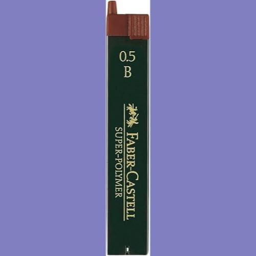 Faber-Castell 120501 - Mine Sottili Super Polymer, Durezza B, 0,5 Mm, 12 Pezzi