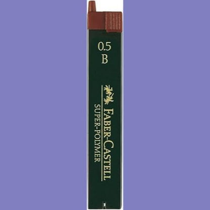 Faber-Castell 120501 - Mine Sottili Super Polymer, Durezza B, 0,5 Mm, 12 Pezzi