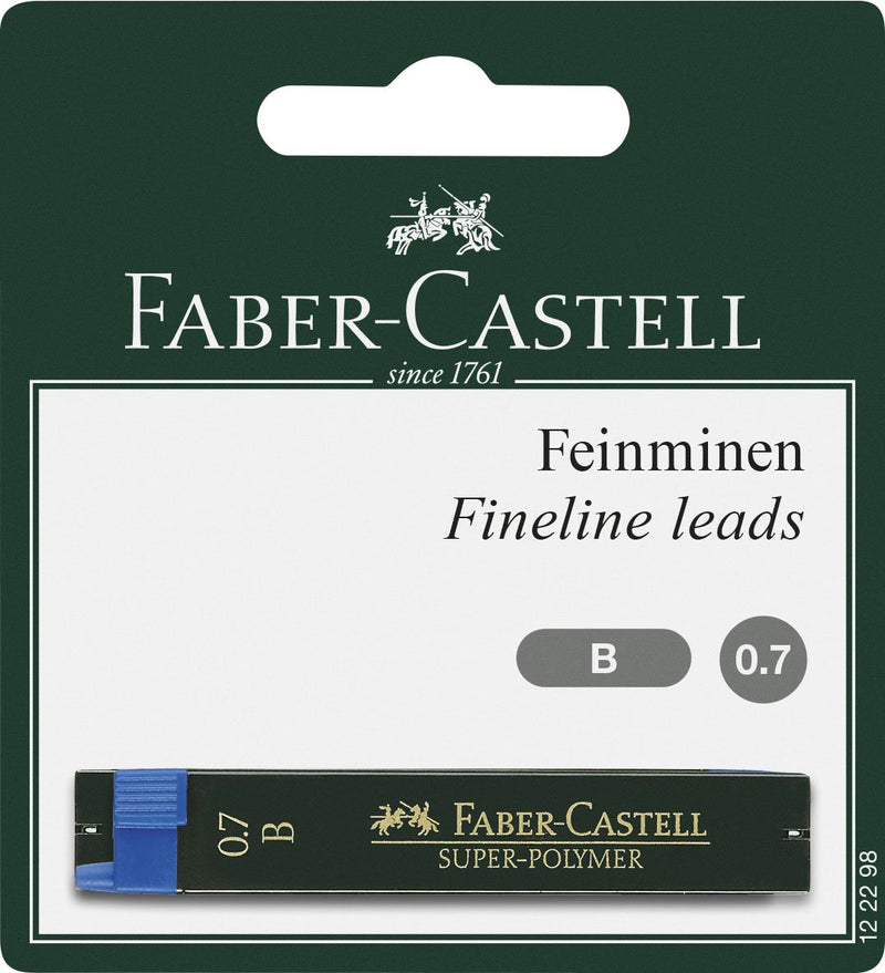 Faber Castell 0.7 mm 122298 "Super Polymer" B Fineline Lead (Pack of 24