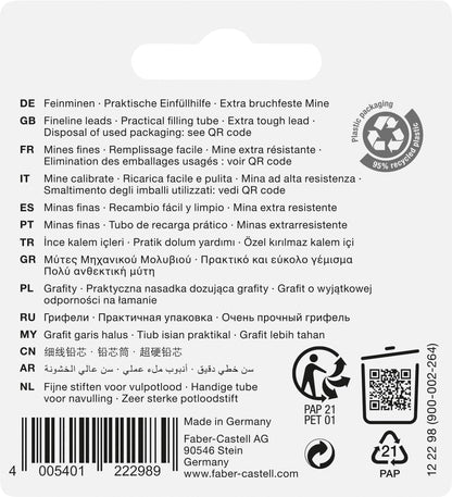 Faber Castell 0.7 mm 122298 "Super Polymer" B Fineline Lead (Pack of 24