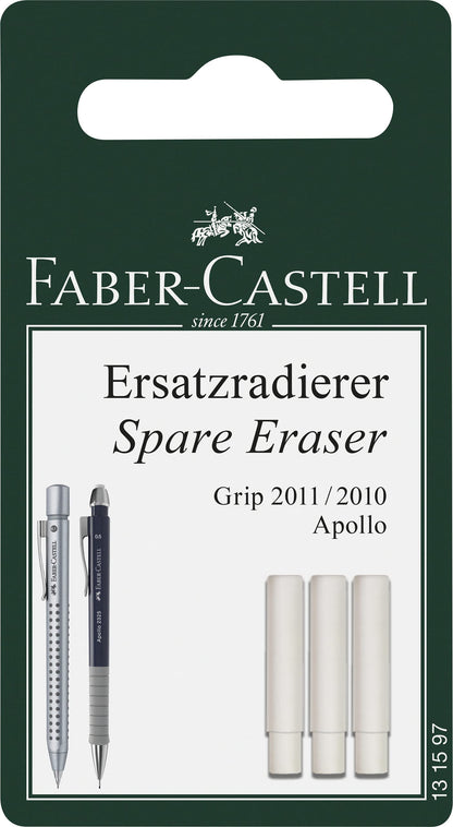 Faber-Castell 131597 Replacement Eraser for Grip 2011 Mechanical Pencil (Pack of 3