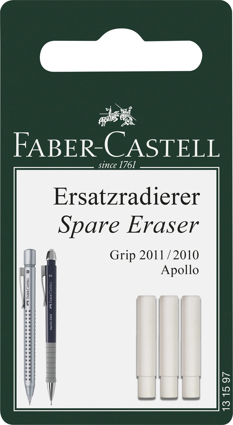 Faber-Castell 131597 Replacement Eraser for Grip 2011 Mechanical Pencil (Pack of 3