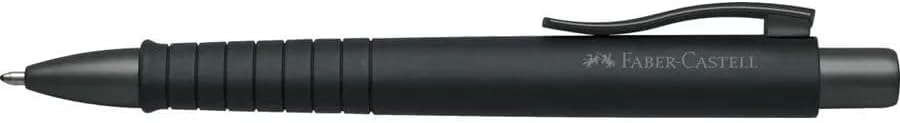 Faber-Castell - Ballpoint Pen Poly Ball XB Set of 5 Black, Rose, Stone Grey, All Black and Dark Blue (M) 1 Each with Replaceable Refill, Indelible (5 Pieces, Colourful)