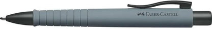Faber-Castell - Ballpoint Pen Poly Ball XB Set of 5 Black, Rose, Stone Grey, All Black and Dark Blue (M) 1 Each with Replaceable Refill, Indelible (5 Pieces, Colourful)