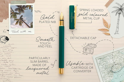 Faber-Castell Neo Slim 141430 Fountain Pen Nib Width M Gold Rainforest