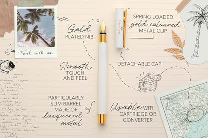 Faber-Castell Neo Slim 141440 Fountain Pen Nib Width M Gold Marshmallow