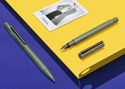 Faber-Castell Neo Slim Auminium M Fountain Pen - Olive Green