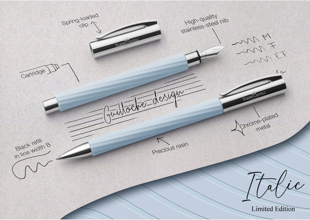 Faber-Castell Ambition Ballpoint Pen, Italic Ice Blue