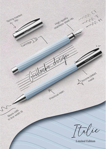 Faber-Castell Ambition Ballpoint Pen, Italic Ice Blue