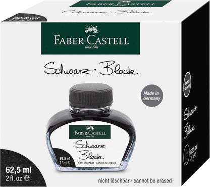 Faber-Castell 148700 Ink Glass for Writing Instruments with Converter, Brilliant Black, 62.5 mm, Pack of 1