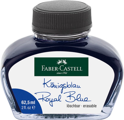 Faber-Castell 148701 Ink Glass for Writing Instruments with Converter, Royal Blue, 62.5 ml, Pack of 1