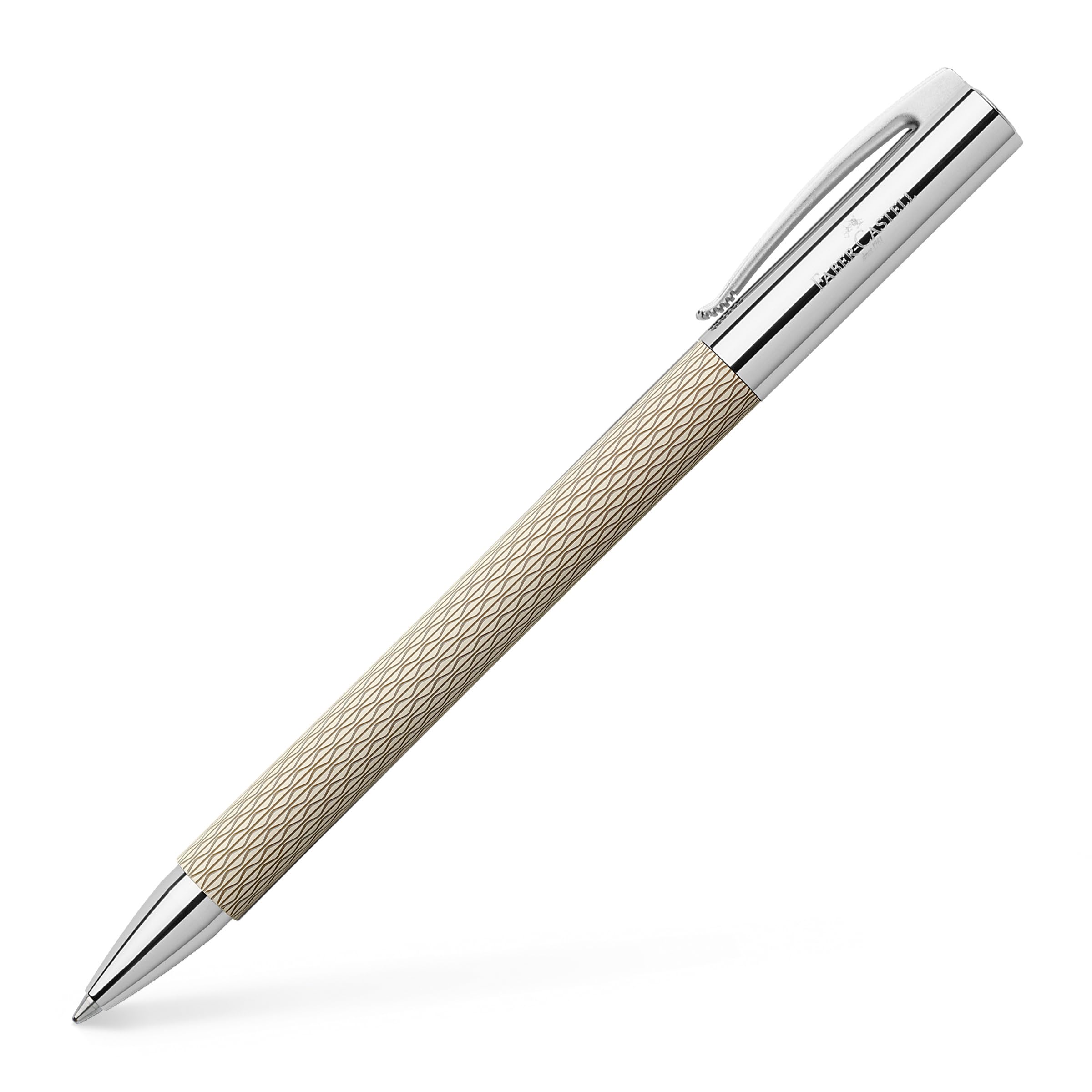 FABER-CASTELL Ambition OpArt 149616 Twist Ballpoint Pen, White Sand