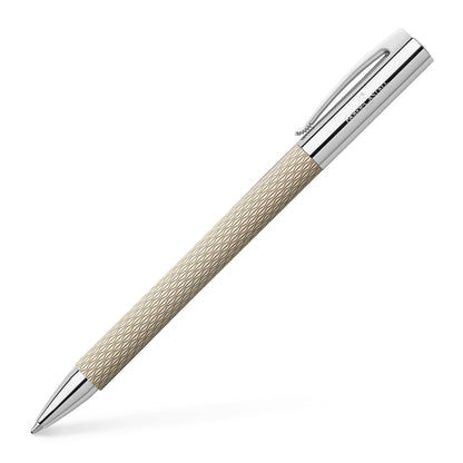 FABER-CASTELL Ambition OpArt 149616 Twist Ballpoint Pen, White Sand