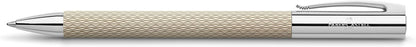 FABER-CASTELL Ambition OpArt 149616 Twist Ballpoint Pen, White Sand