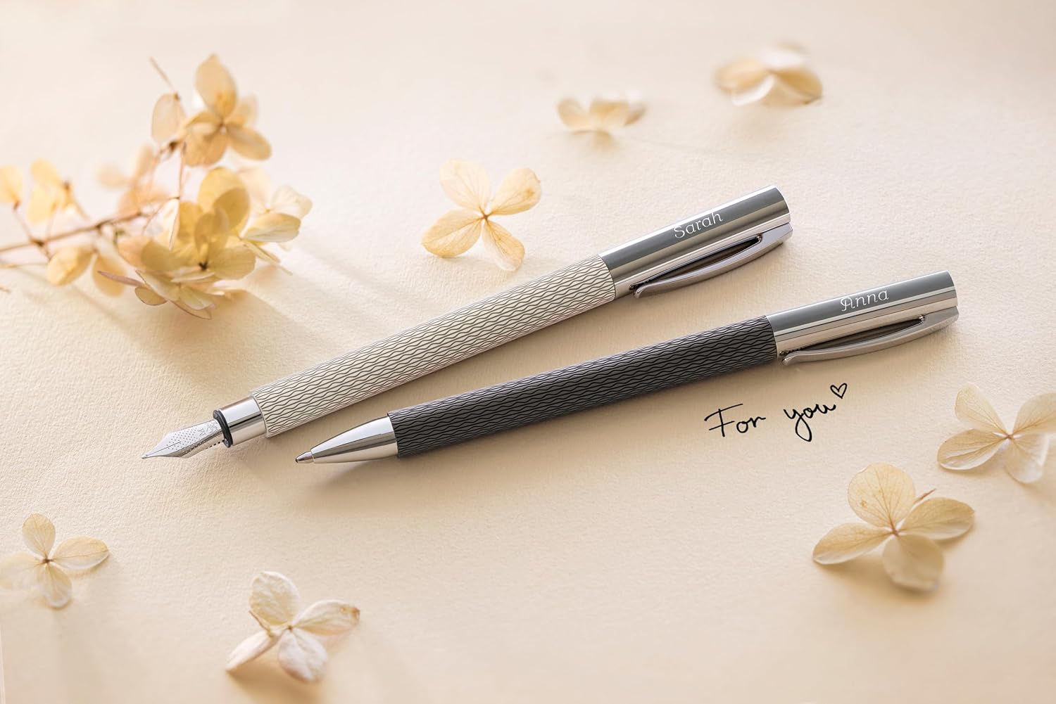 FABER-CASTELL Ambition OpArt 149620 Fountain Pen White Sand Nib Width M Includes Gift Packaging