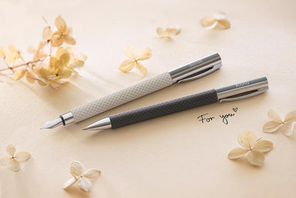 FABER-CASTELL Ambition OpArt 149620 Fountain Pen White Sand Nib Width M Includes Gift Packaging