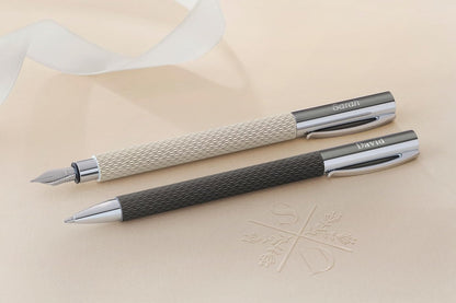 FABER-CASTELL Ambition OpArt 149620 Fountain Pen White Sand Nib Width M Includes Gift Packaging