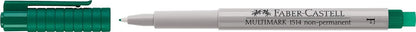 Faber Castell 151463 Non-Permanent Stroked Wide"Multimark" Marker - Green