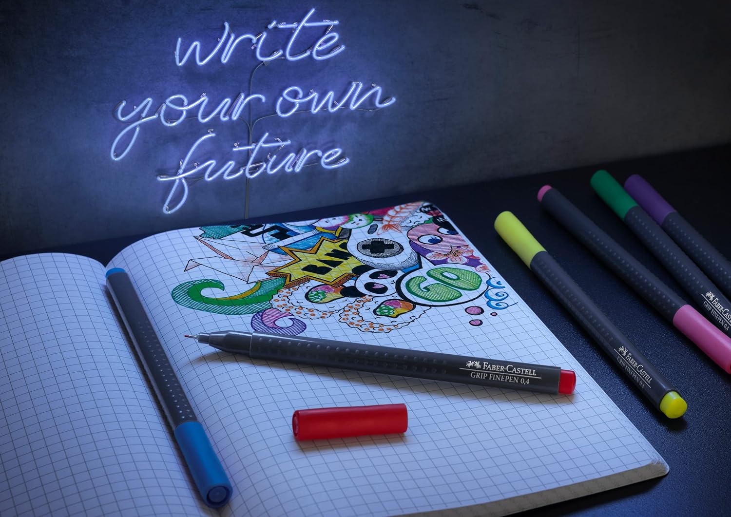 Faber Castell Grip Finepen Pen - set of five