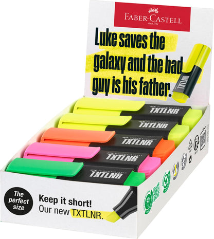 FABER-CASTELL 154210 - Juego de rotuladores TXTLNR, 10 rotuladores de neón para niños y adultos