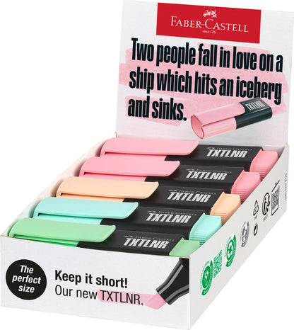 FABER-CASTELL 154211 - Juego de rotuladores TXTLNR, 10 rotuladores pastel para niños y adultos