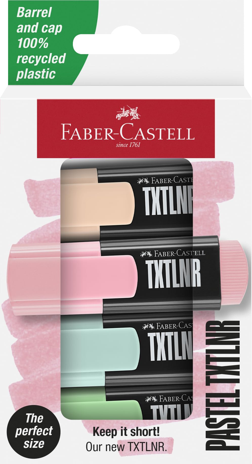 Faber-Castell 154214 - Pack of 4 Fluorescent Markers TXTLNR - Pastel