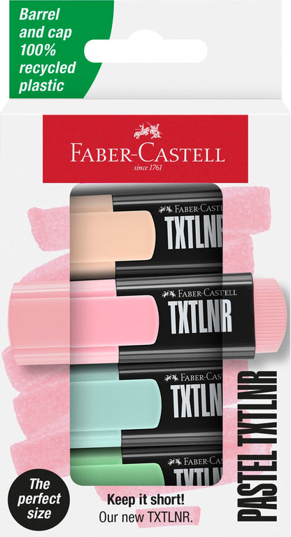 Faber-Castell 154214 - Pack of 4 Fluorescent Markers TXTLNR - Pastel