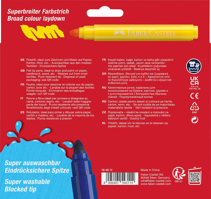 Faber-Castell Fibre-tip pen Jumbo 12pc. Superwashable