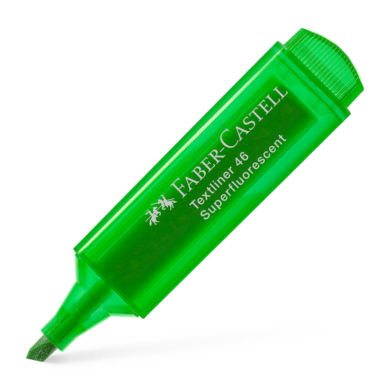 Faber-Castell 1546 Super Fluorescent Textliner - Green (Box of 10