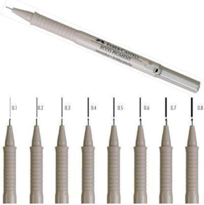 Faber-Castell Ecco - Bolígrafo de punta de fibra pigmentada, 0,2 mm, color negro