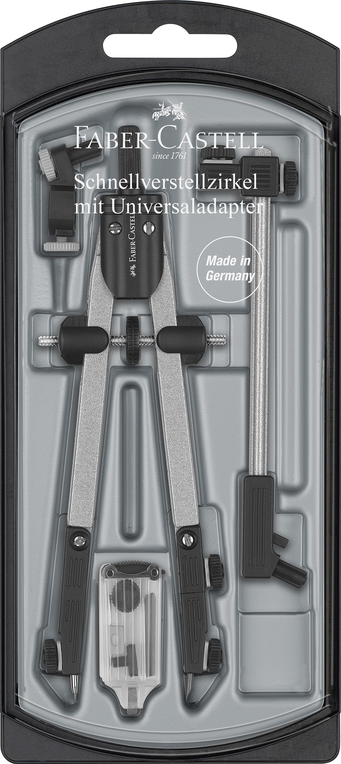 Faber-castell 174045 – Quick Adjust Compass with Aniversal Adapter + Extension and Accessories