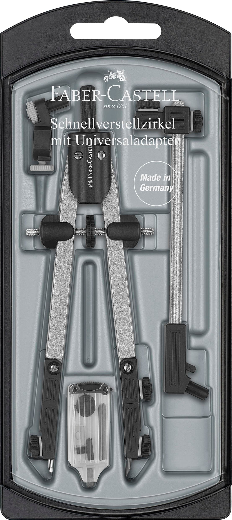 Faber-castell 174045 – Quick Adjust Compass with Aniversal Adapter + Extension and Accessories