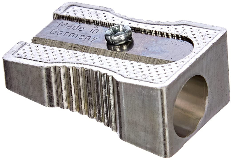 Faber-Castell 183100 Metal Pencil Sharpener 50 for Coloured and Coloured Pencils, Silver