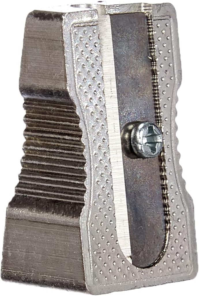 Faber-Castell 183100 Metal Pencil Sharpener 50 for Coloured and Coloured Pencils, Silver