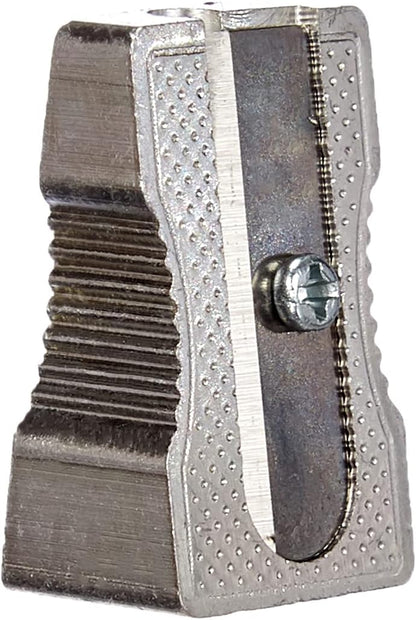 Faber-Castell 183100 Metal Pencil Sharpener 50 for Coloured and Coloured Pencils, Silver