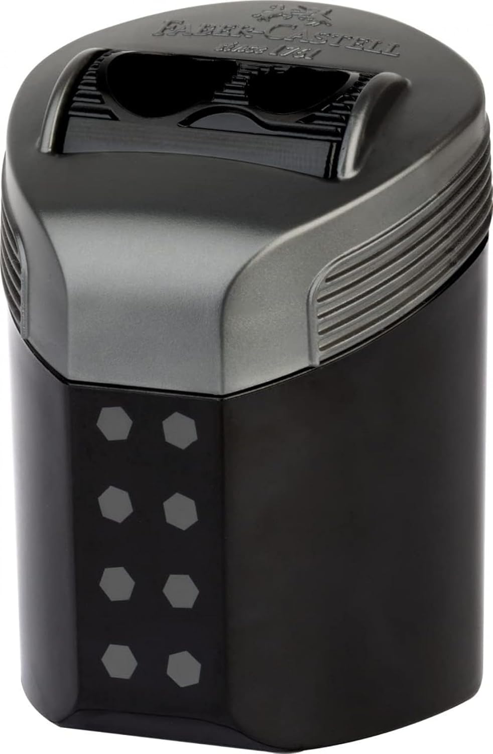 Faber-Castell Double Hole sharpener box RollOn dots - Assorted Colours - Midnight Black, Deep Blue