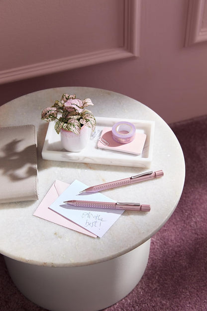 Faber-Castell 201539 Grip 2011 Pale Rose Gift Set with Fountain Pen M and XB Ballpoint Pen in Metal Case