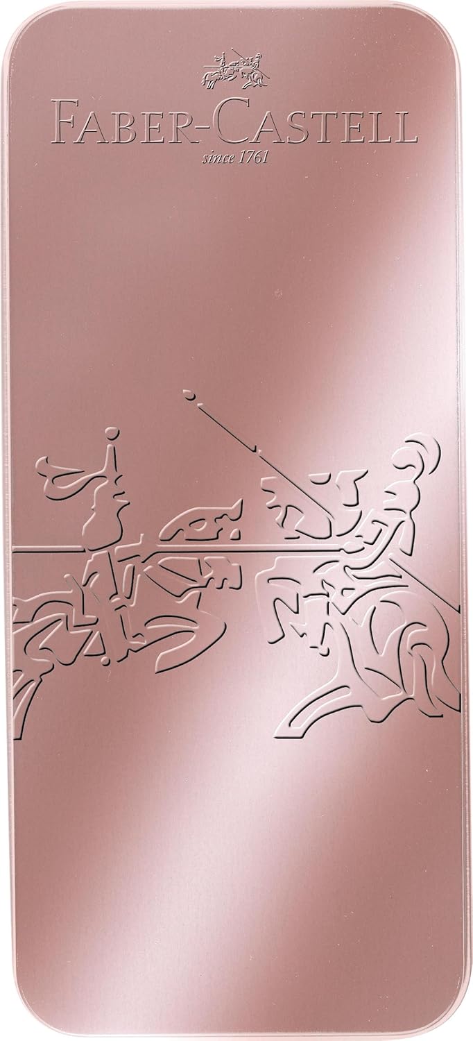 Faber-Castell 201539 Grip 2011 Pale Rose Gift Set with Fountain Pen M and XB Ballpoint Pen in Metal Case