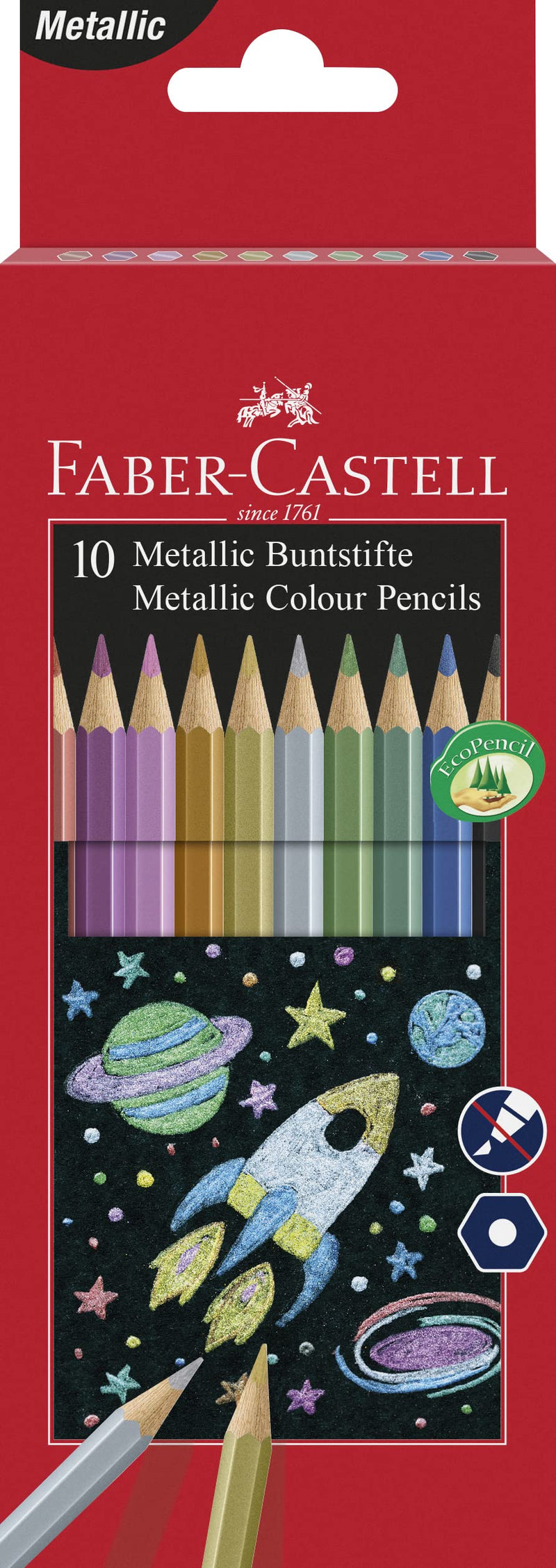 Faber-Castell 201583 Metallic Colour Pencil (Pack of 10)
