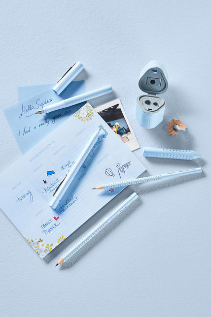 FABER-CASTELL Grip 2010 New Harmony 202034 Fountain Pen Nib Size M with Ink Cartridges Assorted Colours