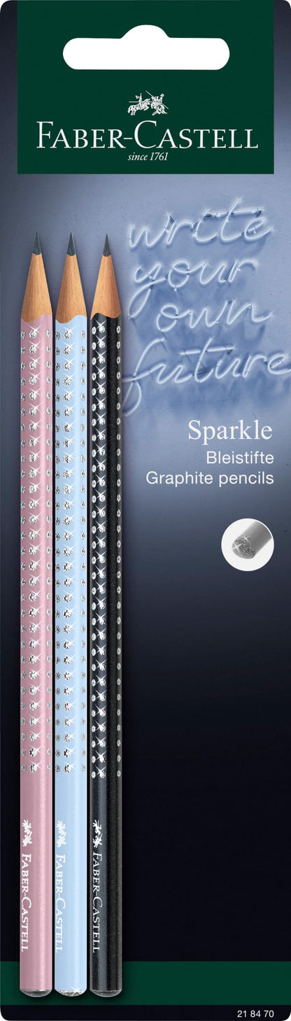 Faber-Castell New Harmony 218470 Pencil Set of 3 Sparkle Pencils, Hardness B