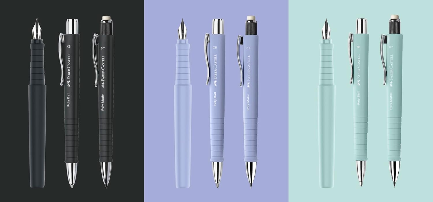 FABER-CASTELL 241011 Poly Pen Nib Width F Fountain Pen Caribic Blue