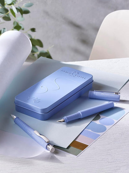 FABER-CASTELL 241051 Poly Pen Writing Set with Ballpoint Pen and Fountain Pen Pale Iris
