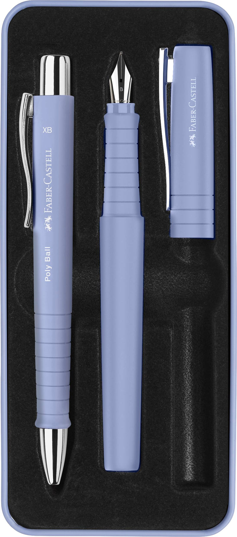 FABER-CASTELL 241051 Poly Pen Writing Set with Ballpoint Pen and Fountain Pen Pale Iris