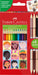 Faber-Castell Triangular Colour Pencil Set - 12 Colours + 3 Bi-Colour Skintone Pencils
