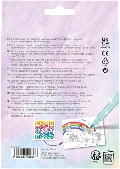 Faber Castell Limited Edition Unicorn Markers 10 Colours 3 Glitter