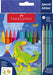 Faber-Castell 554214 – Cardboard Case with 13 Markers – 10 Classic Colours + 3 Metallic – Dinosaur Edition