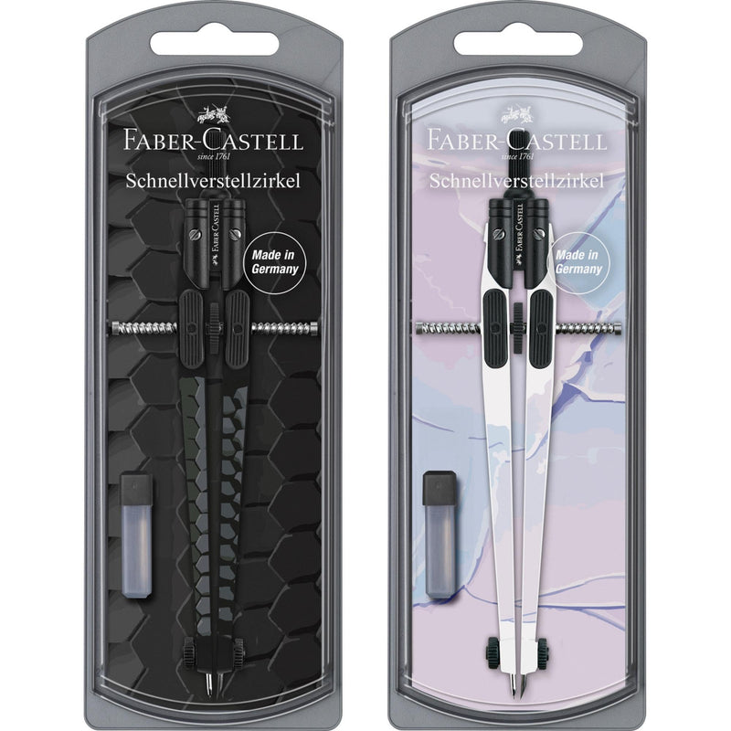 Faber-Castell No.574444 Quick Adjustment Compass 2-Piece Set, Dark/Bright