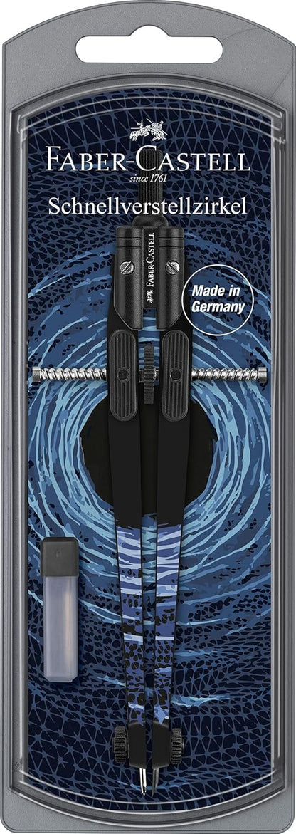 Faber-Castell 574454 - Brújula de ajuste rápido Shiny Twist, incl. recambios y minas de brújula