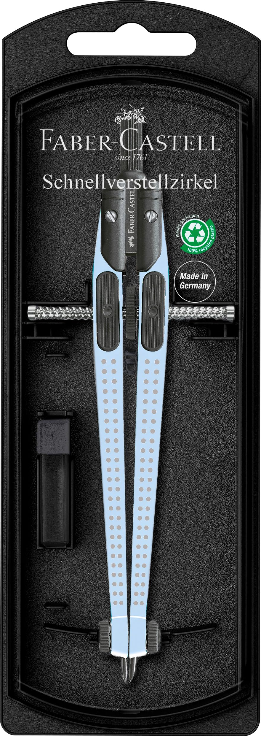 Faber-Castell 574474 - Compas de Ajuste Rápido Grip - Sky Blue